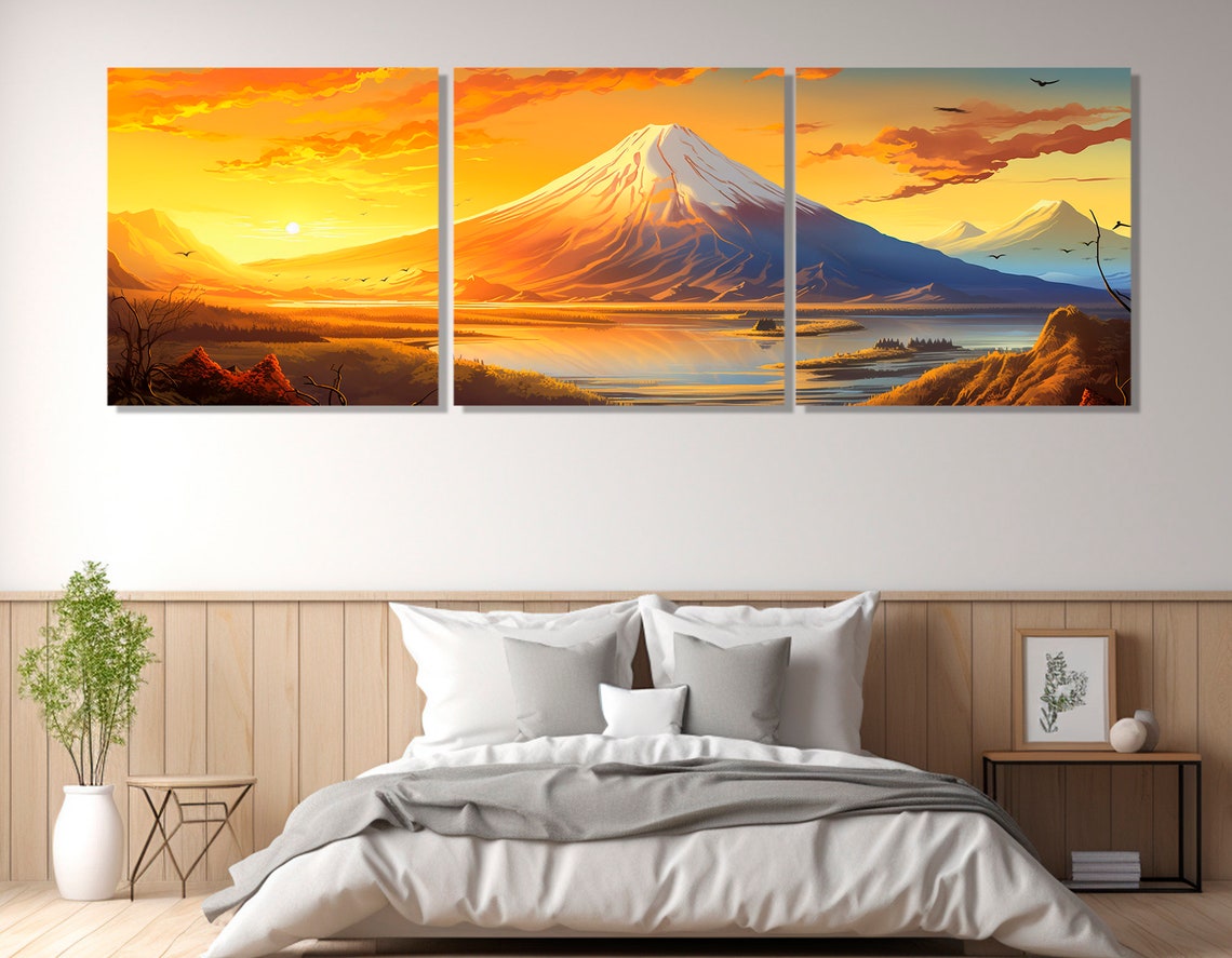 Mount Fuji Japan Sunset Snow Capped Peak Lake Reflection Poster - Image 4