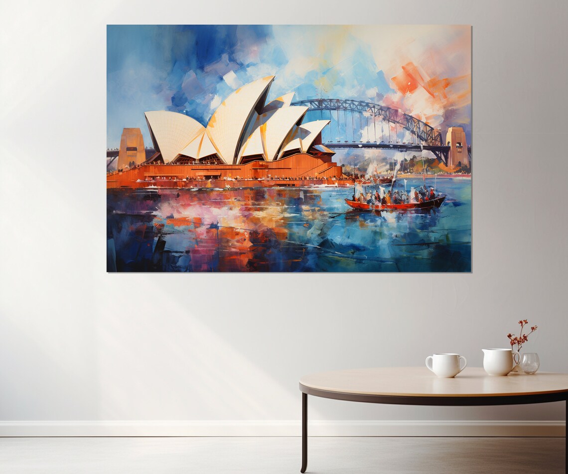 Sydney Opera House Retro Oil Painting Poster, Australia