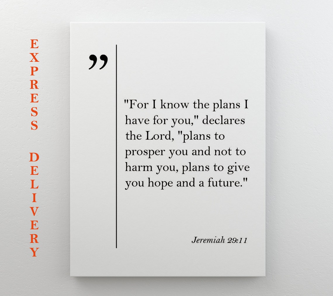 Jeremiah 29:11 Bible Verse Hope And A Future Scripture Wall Art Poster