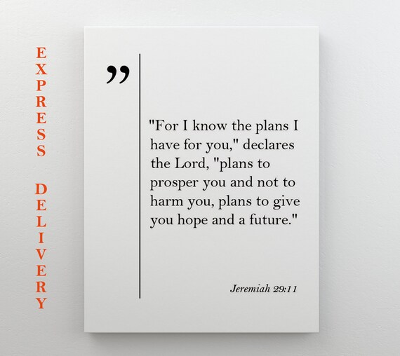 Jeremiah 29:11 Bible Verse Hope And A Future Scripture Wall Art Poster