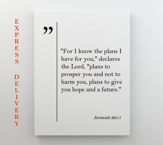 Jeremiah 2911 Print Bible Verse Bible Cover Bible Quote Scripture Wall Art Bible Art Framed And Ready To Hang
