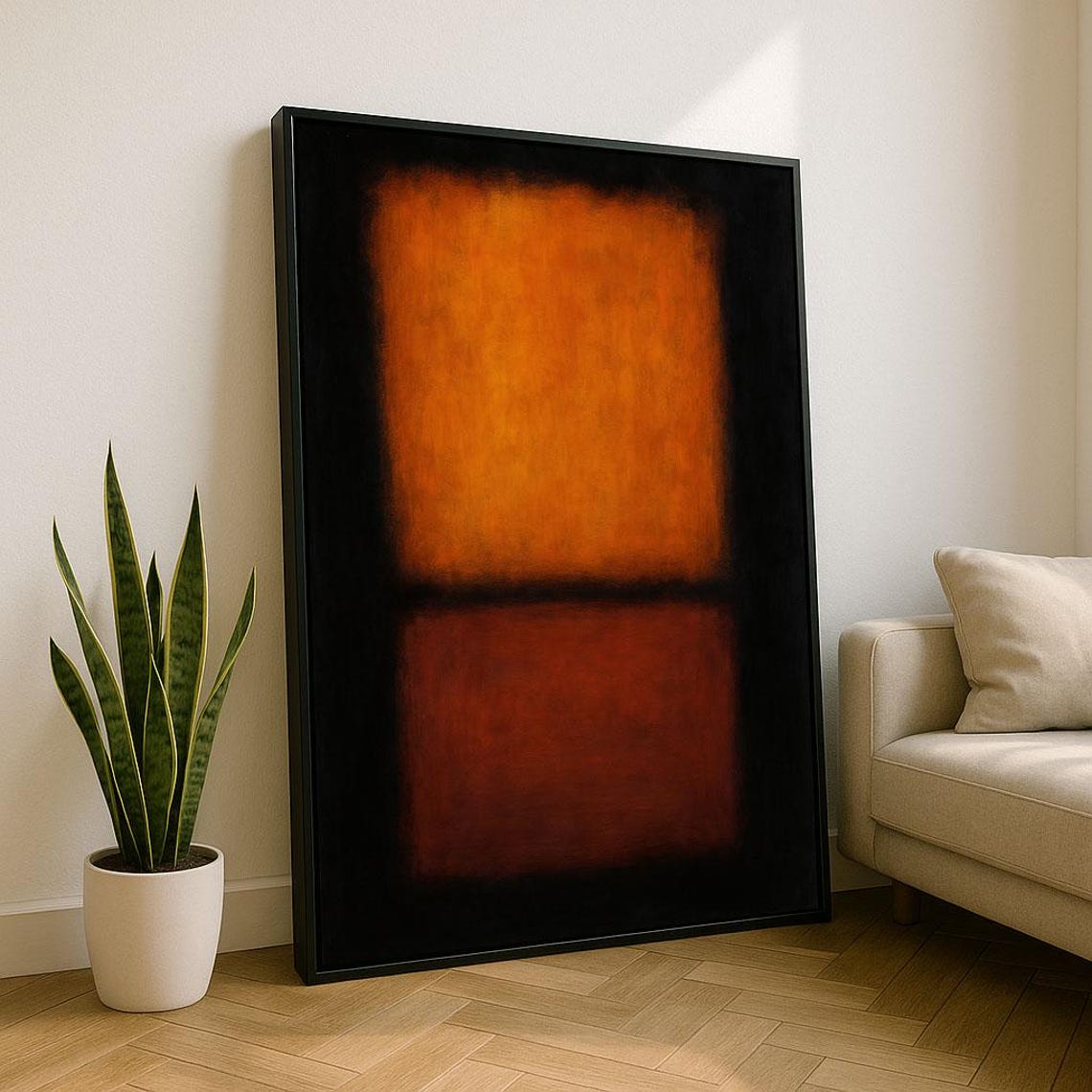 Glowing Orange And Deep Red Rothko Style Color Field Art Poster