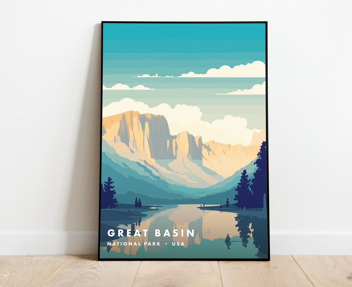 Great Basin National Park USA Mountain Lake Reflection Landscape Poster