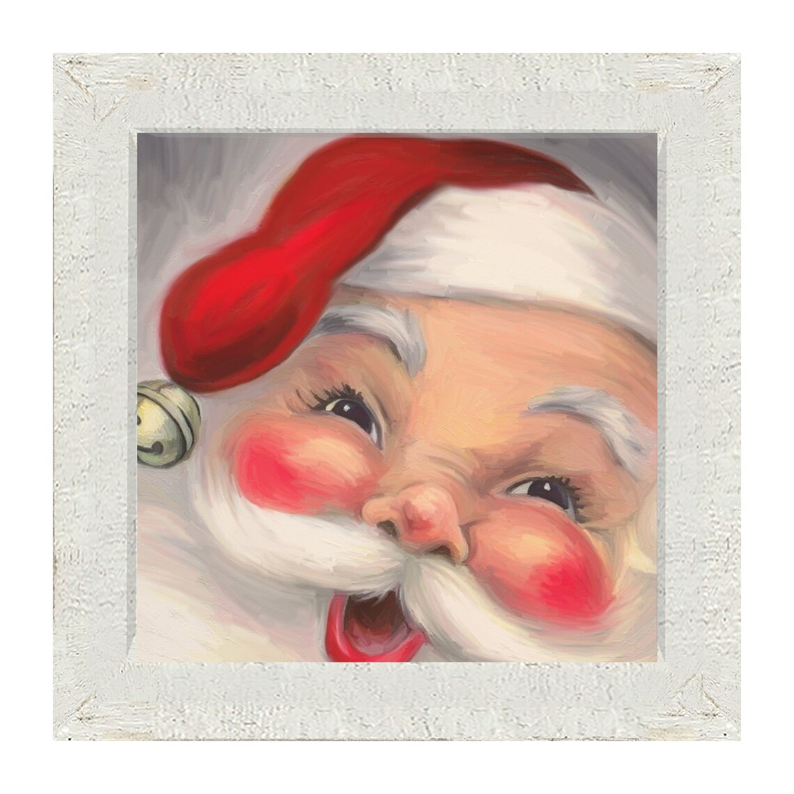 Vintage Santa Face Christmas Art Print, Mid-Century - Image 4