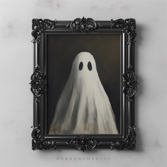Vintage Wall Art Print Halloween Decor Painting Spooky Classic Cute Dark Academia