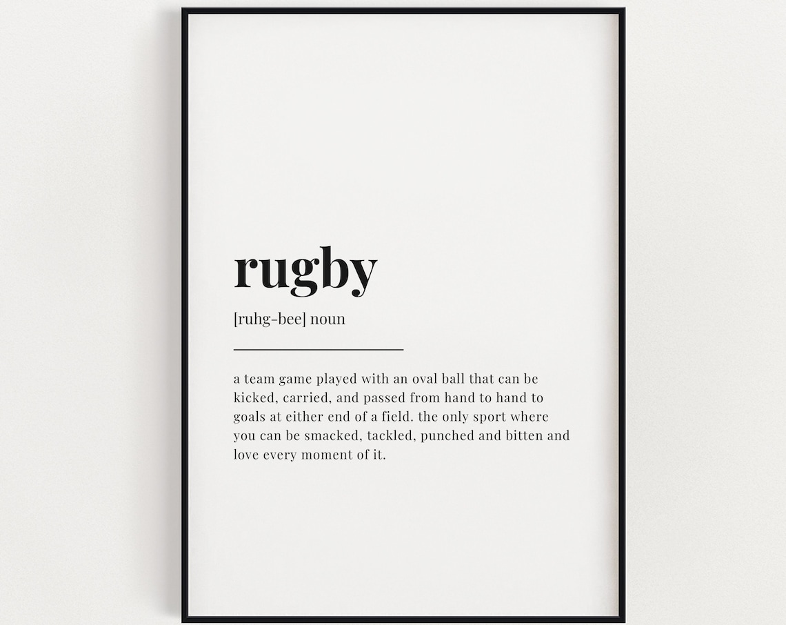 Rugby Definition Print, Sports Quote Wall Art