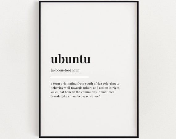 Ubuntu Definition Meaning Wall Art Print