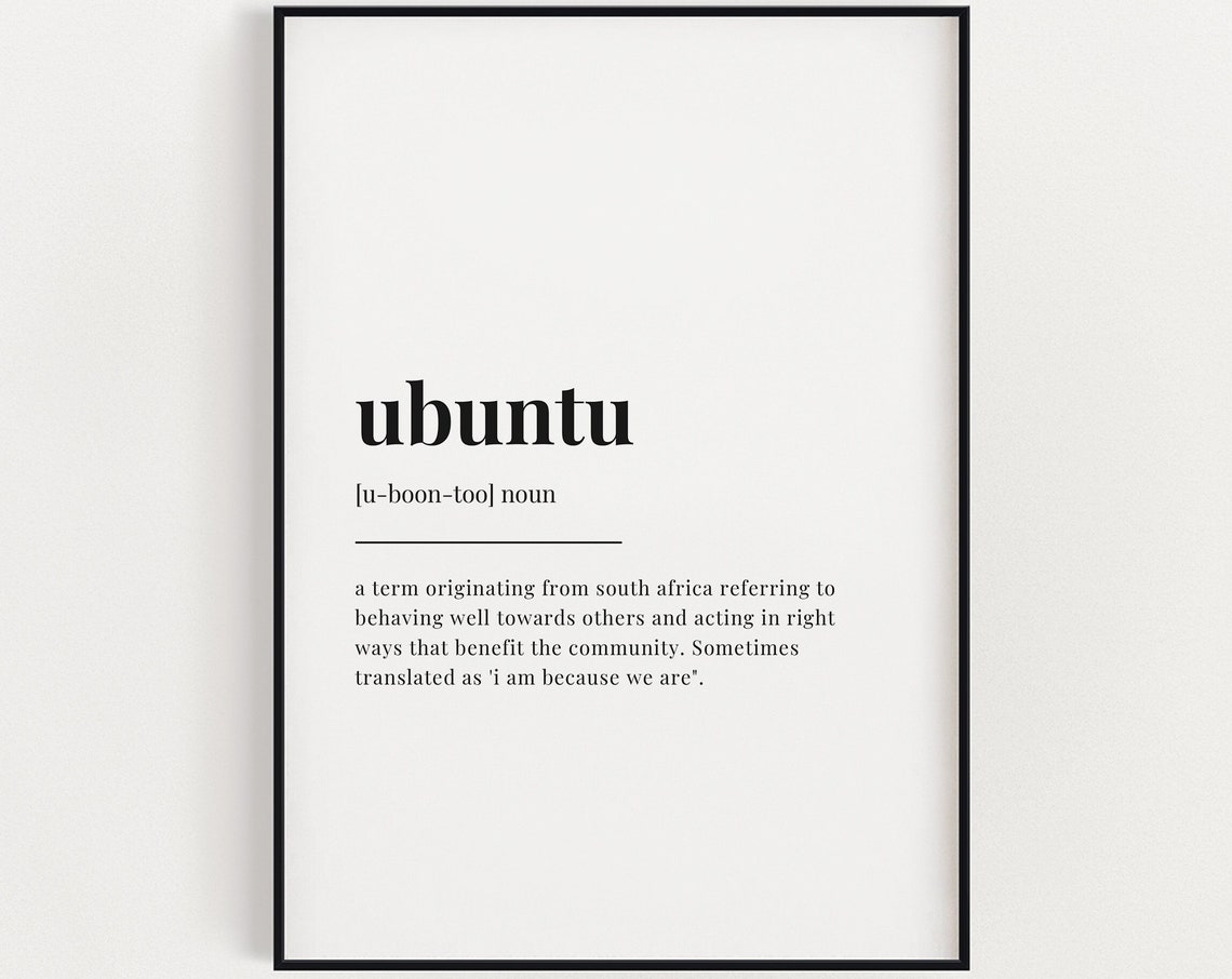 Ubuntu Definition Meaning Wall Art Print