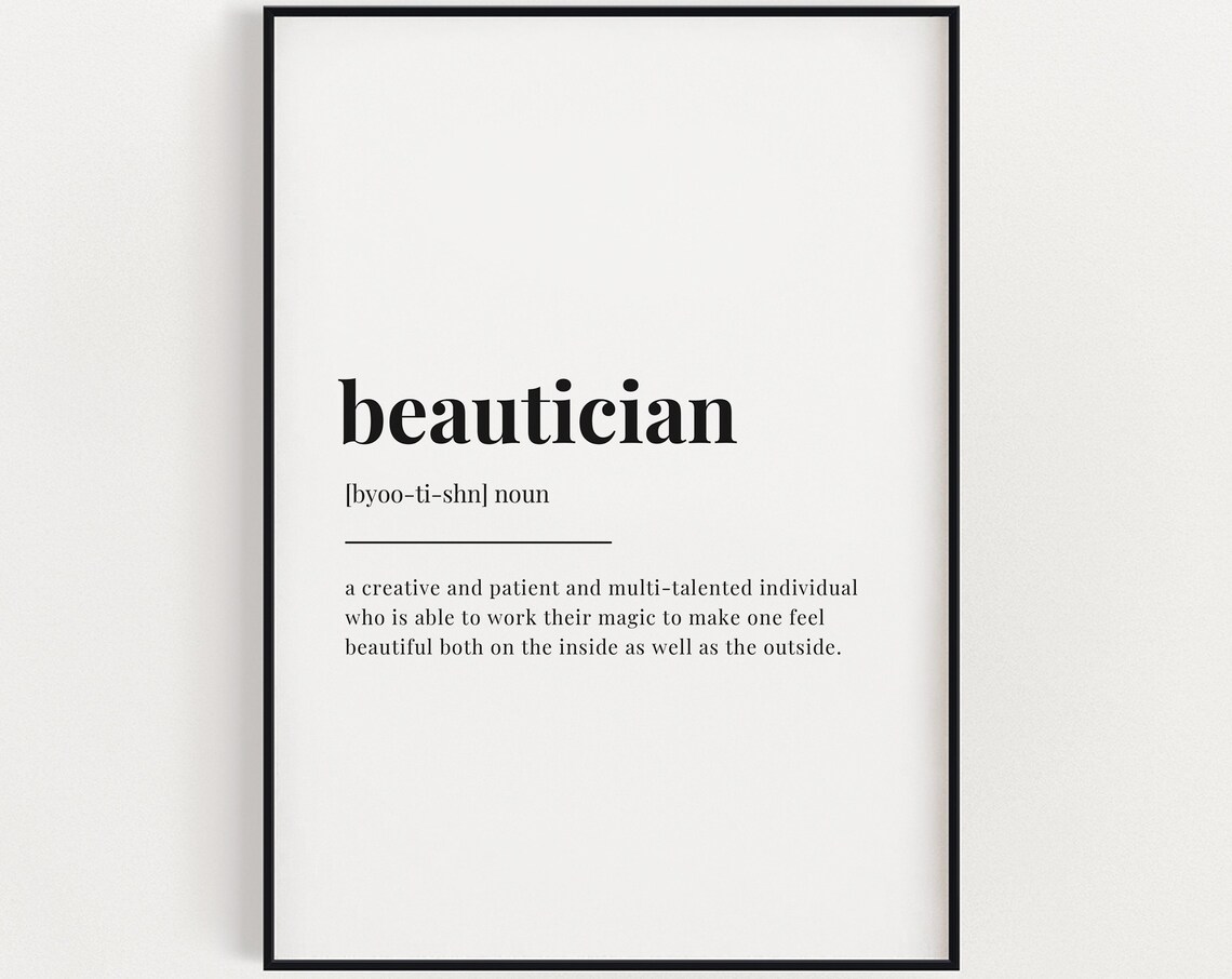 Beautician Definition Quote Art Print, Salon Decor