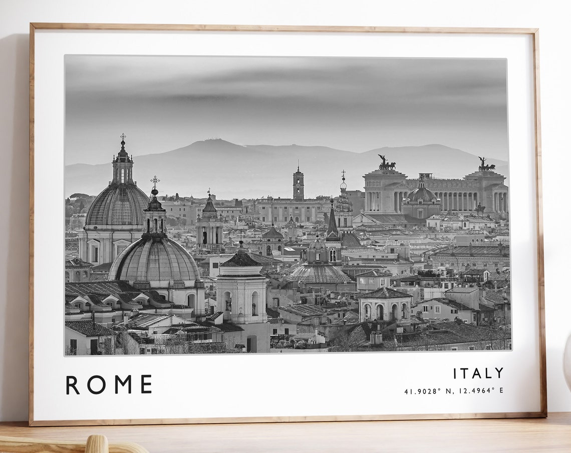 Rome Black And White Travel Poster