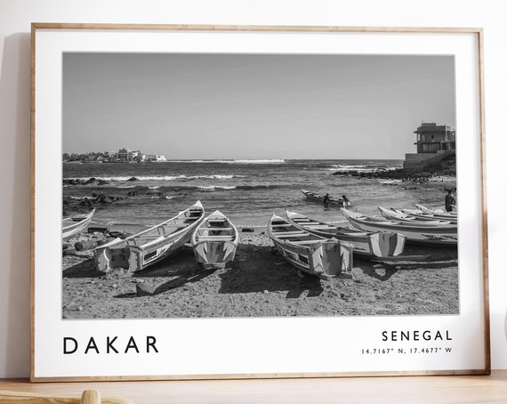 Dakar Travel Print Dakar Travel Poster Senegal Travel Print Senegalese Print Black And White Travel Poster Travel Art Travel Gift