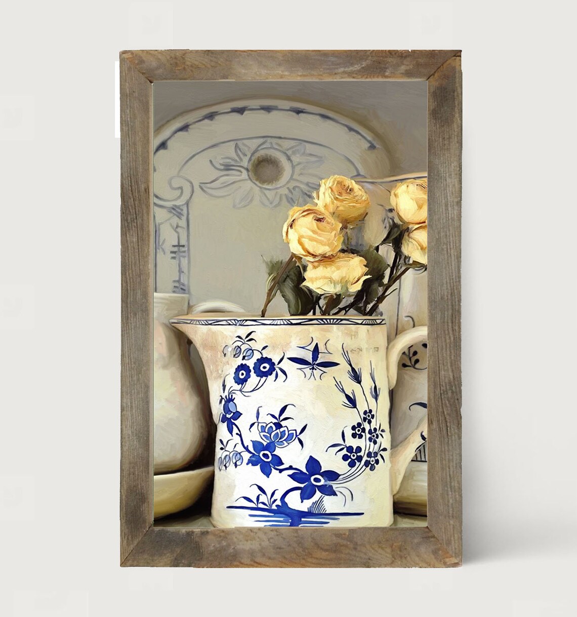 Yellow Roses In Vase Modern Kitchen Wall Art Print - Image 3