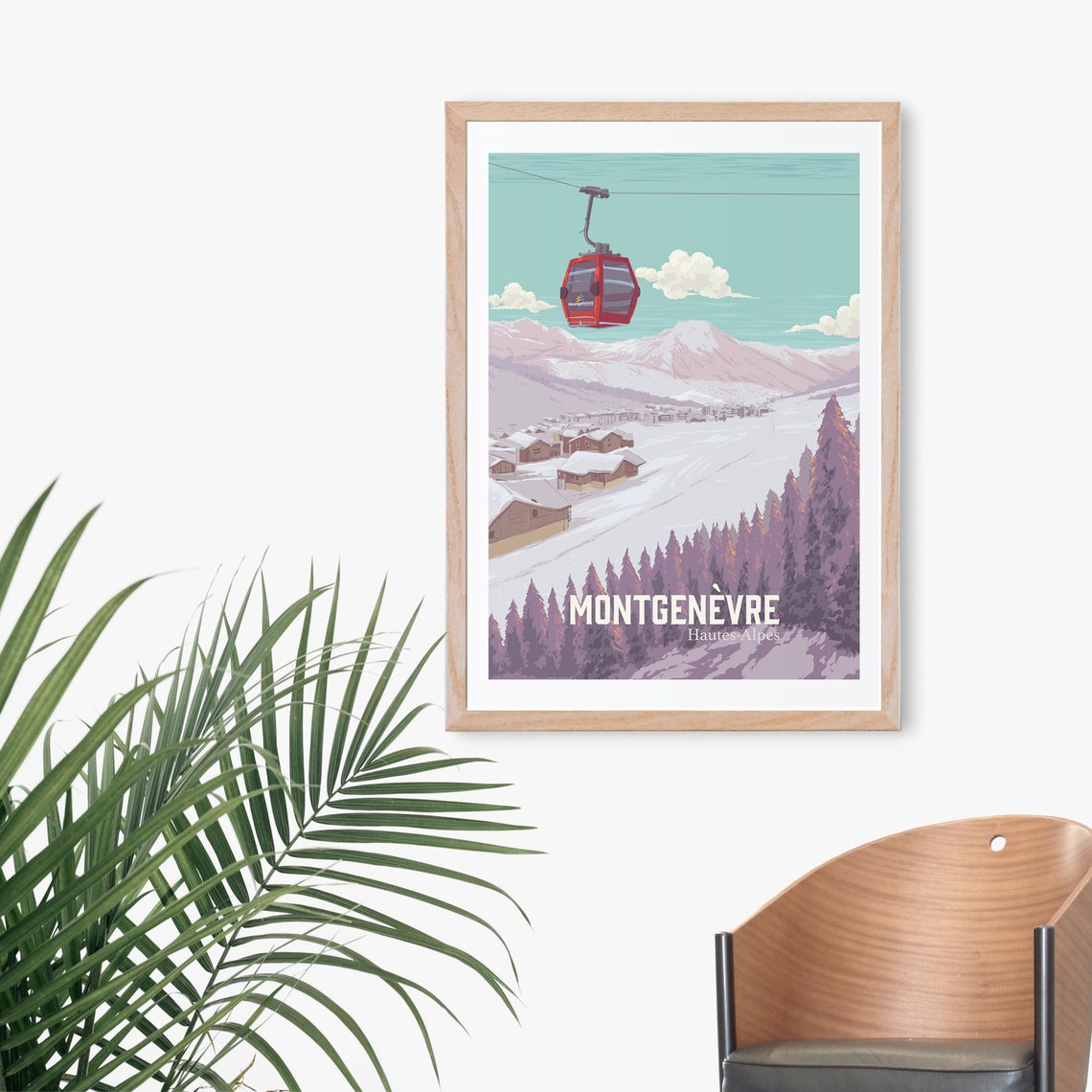 Montgenevre Ski Resort Poster France Hautes Alpes Cottian Alps Via Lattea Snowboarding Retro Ski Print Milky Way Ski Area Sestriere - Image 3