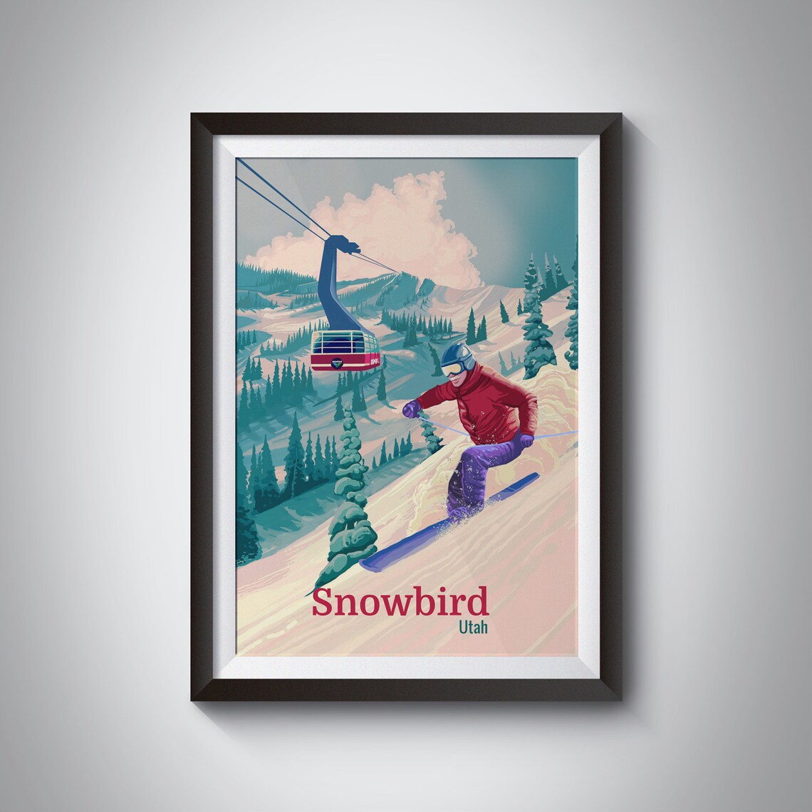 Snowbird Utah Ski Resort Vintage Travel Poster