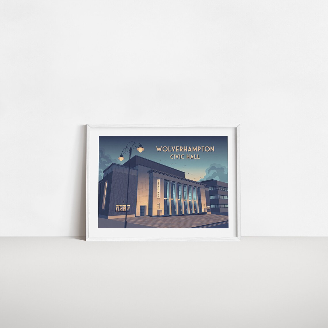 Wolverhampton Civic Hall Vintage Travel Poster, Music Venue - Image 2