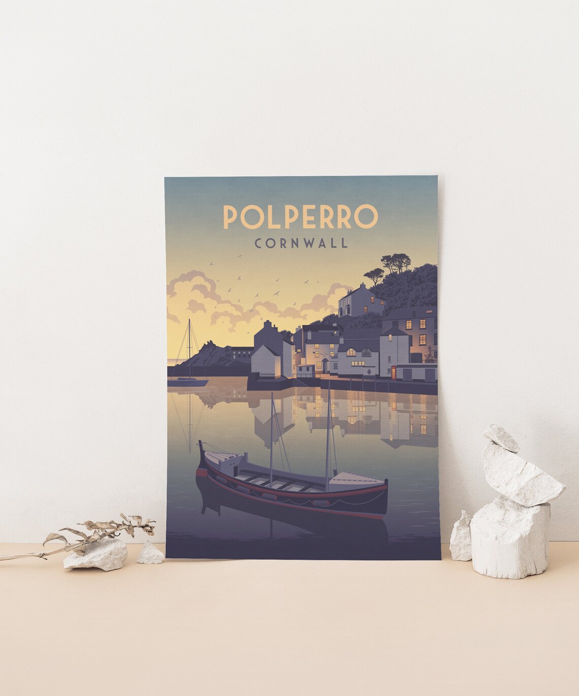 Polperro Cornwall Travel Poster, Cornish Harbour - Image 4