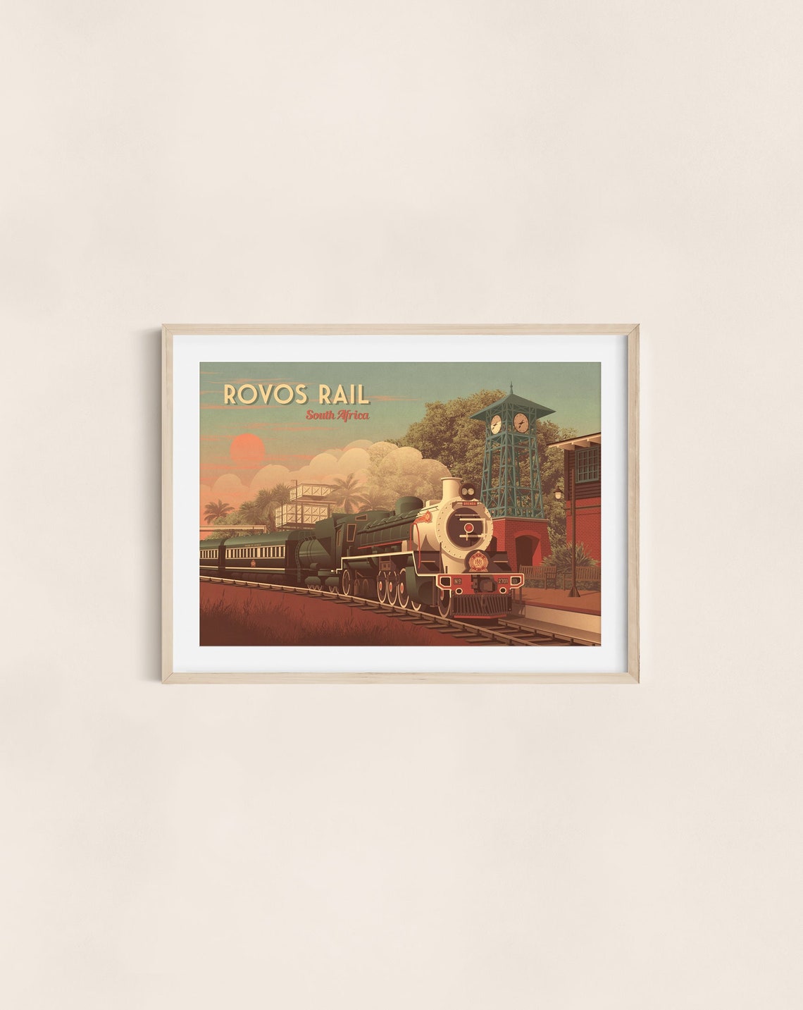 Rovos Rail South Africa Travel Poster Blue Train Railway Art Pretoria Cape Town Travel Print Victoria Falls Safari Orient Express - Image 3