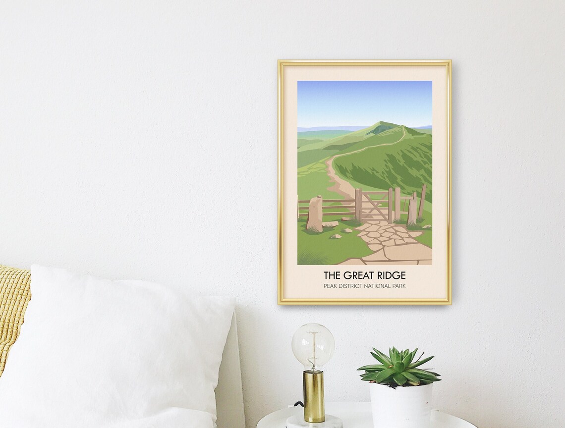 The Great Ridge Peak District National Park Stone Gate Hiking Trail Poster - Image 2