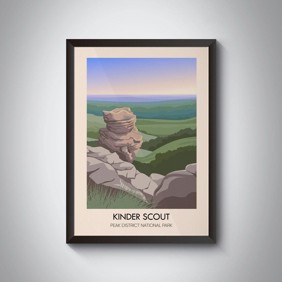 Kinder Scout Peak District National Park Gritstone Rock Stack Moorland Poster