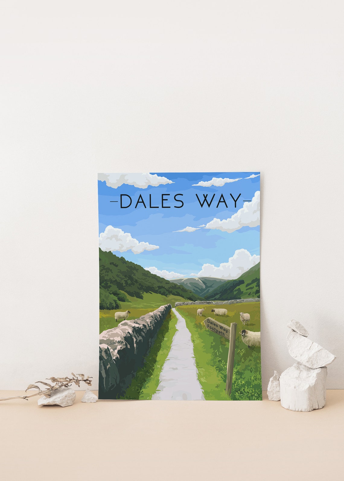 Dales Way Yorkshire Dales Footpath Sheep Walking Trail Travel Poster - Image 4