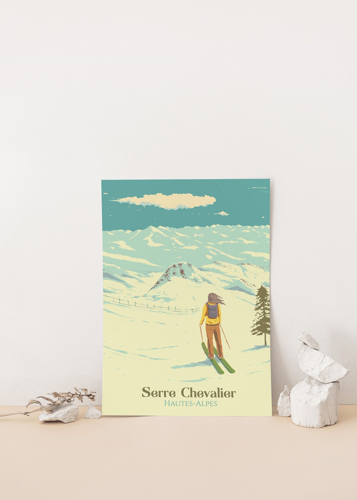 Serre Chevalier Vintage Ski Resort Travel Poster - Image 4