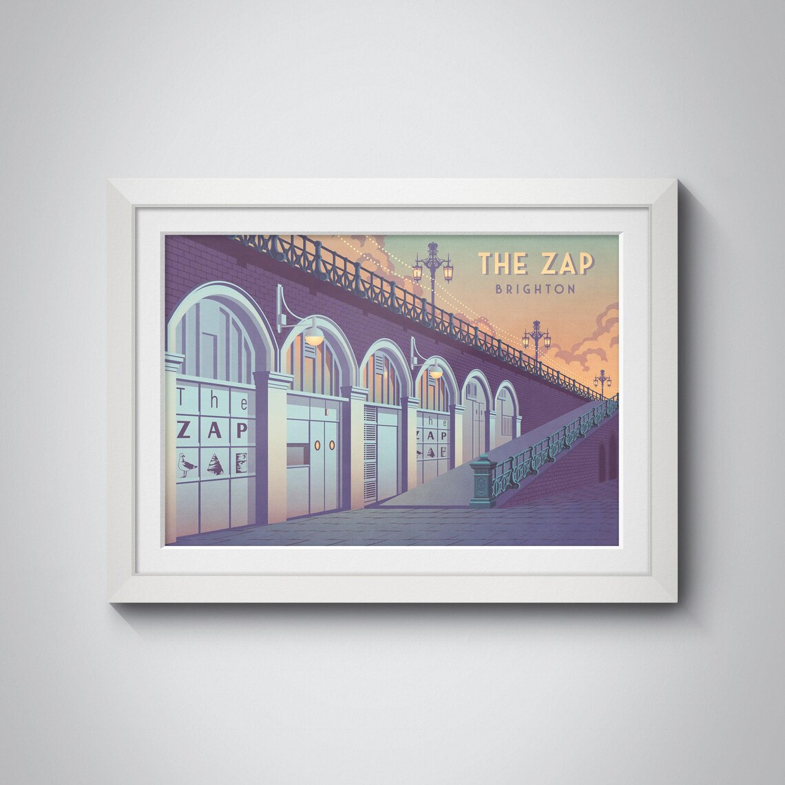The Zap Nightclub Brighton Vintage Travel Poster - Image 4