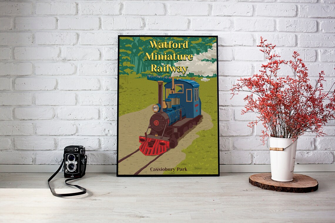Watford Miniature Railway Travel Poster, Cassiobury Park - Image 2