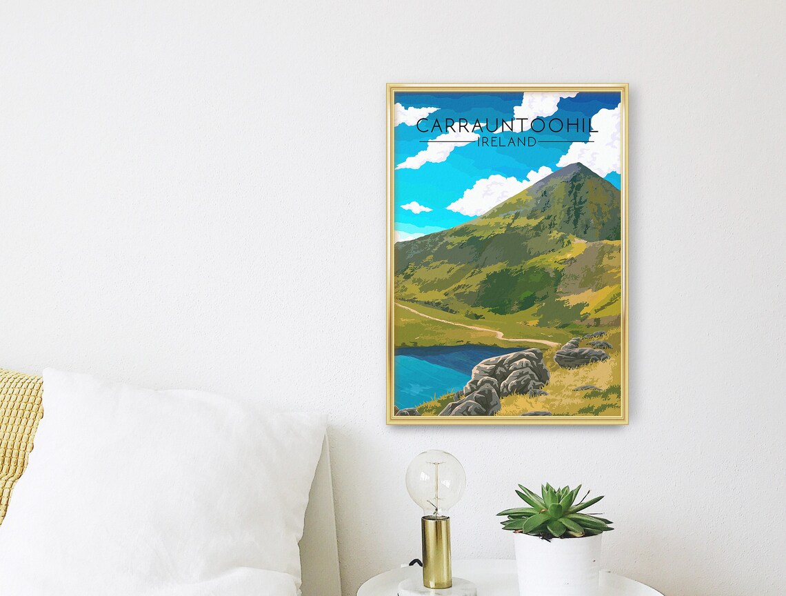 Carrauntoohil Ireland Retro Travel Poster Art Print - Image 3