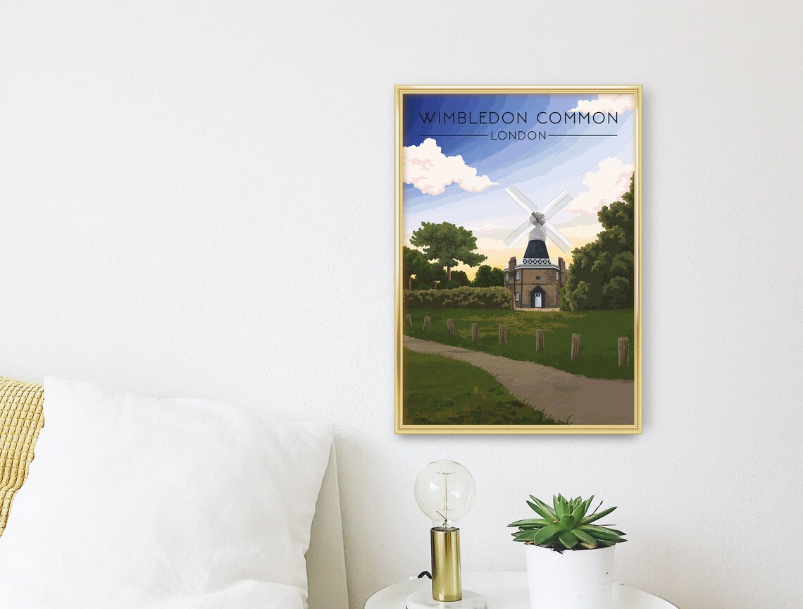 Wimbledon Common London Vintage Retro Travel Poster - Image 3