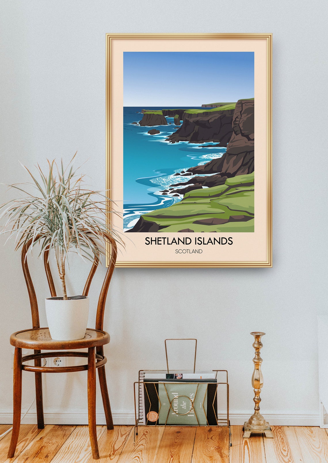 Shetland Islands Scotland Dramatic Cliffs Coast Travel Poster - Image 2