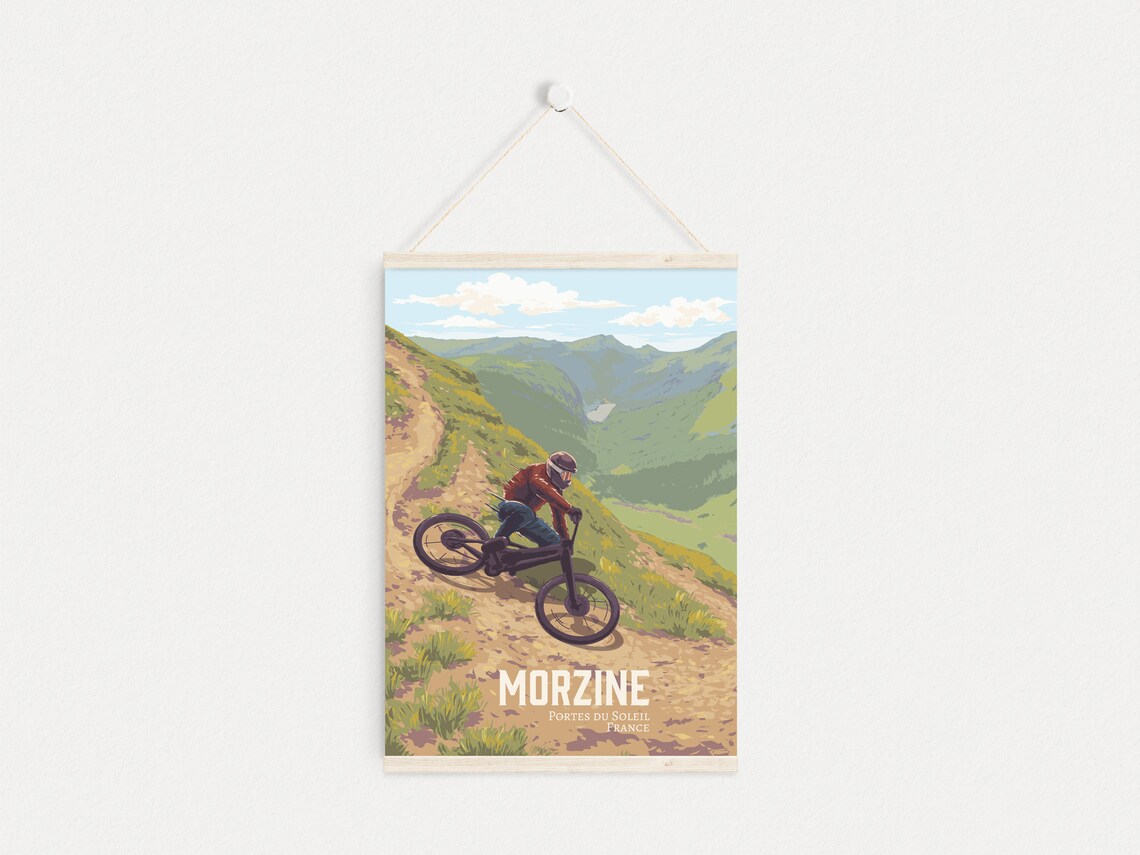Morzine Mountain Biking Poster, French Alps Travel Poster - Image 4