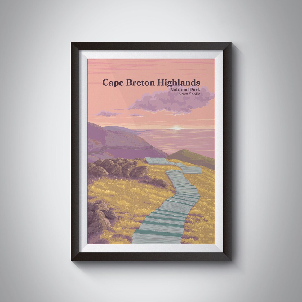 Cape Breton Highlands National Park Vintage Travel Poster