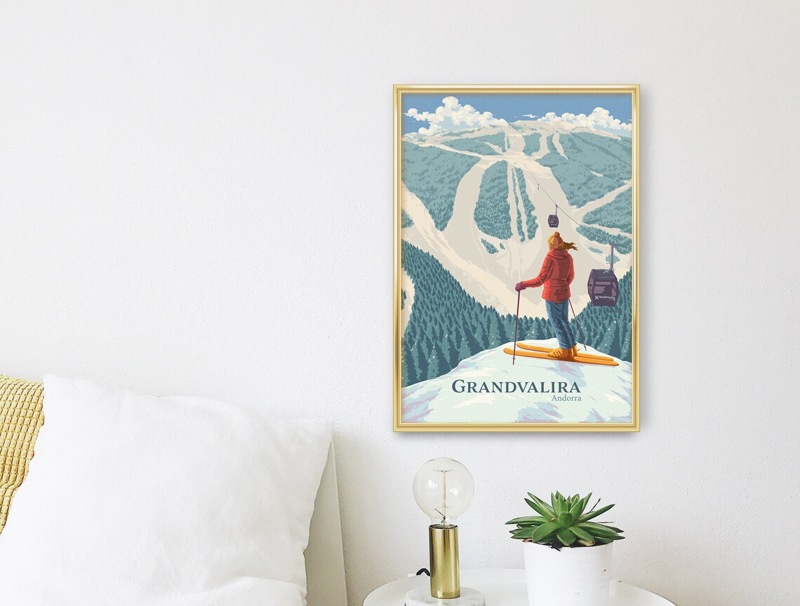 Grandvalira Ski Resort Vintage Travel Poster - Image 3