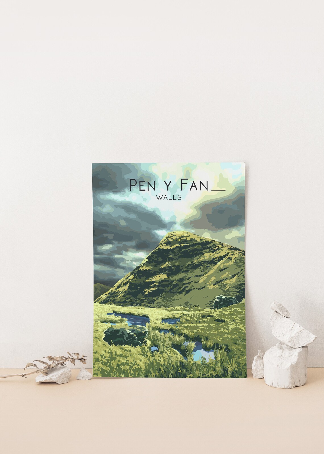 Pen Y Fan Travel Poster, South Wales Mountains - Image 4