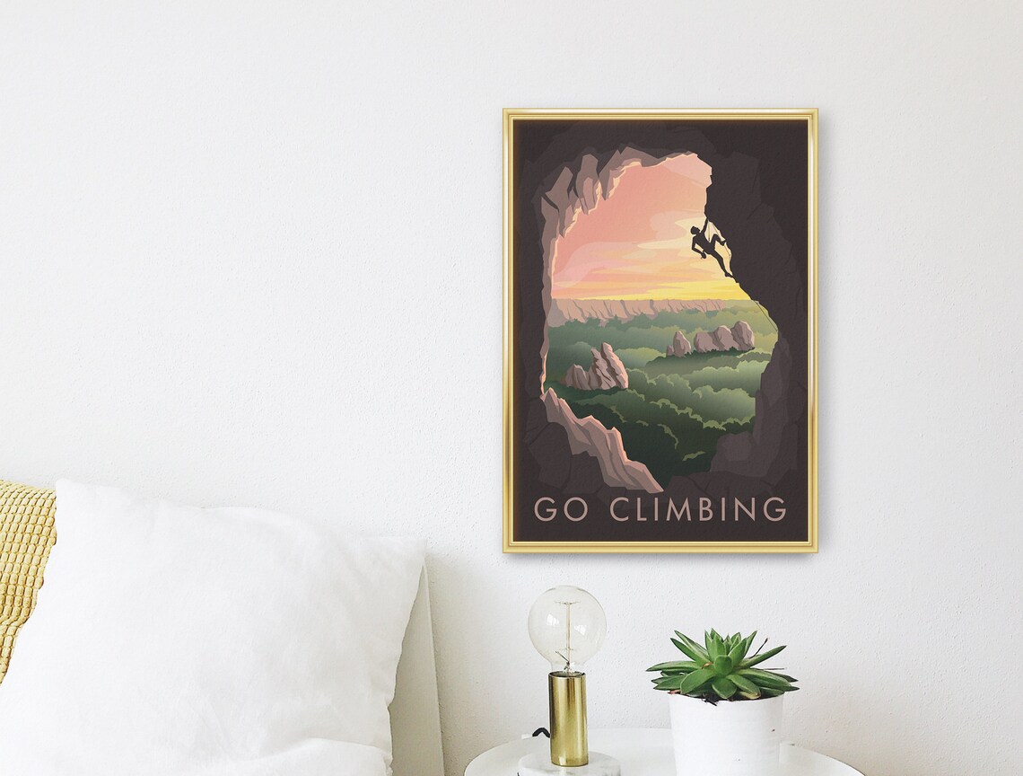 Go Climbing Vintage Travel Poster, Mountain Adventure - Image 3