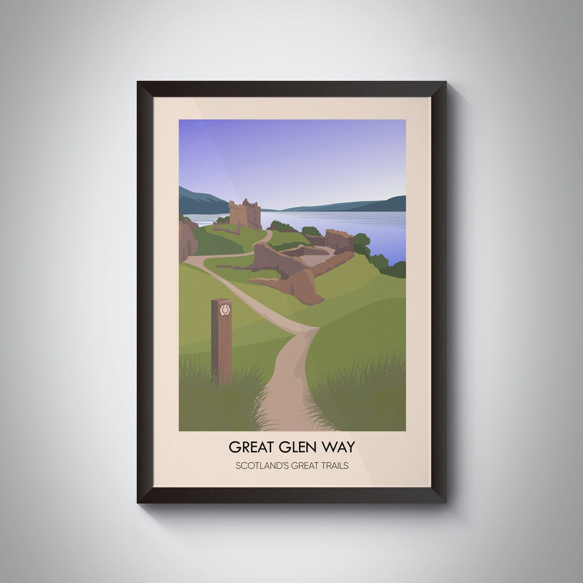 Great Glen Way Trail To Lochside Castle Scotland Travel Poster