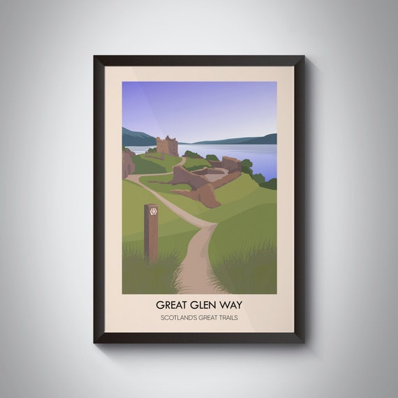 Great Glen Way Trail To Lochside Castle Scotland Travel Poster