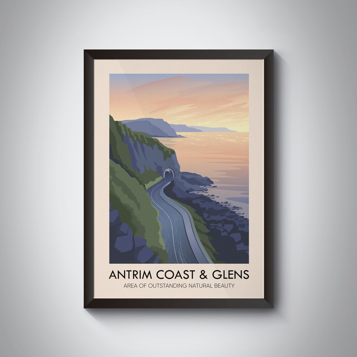 Antrim Coast And Glens AONB Vintage Travel Poster
