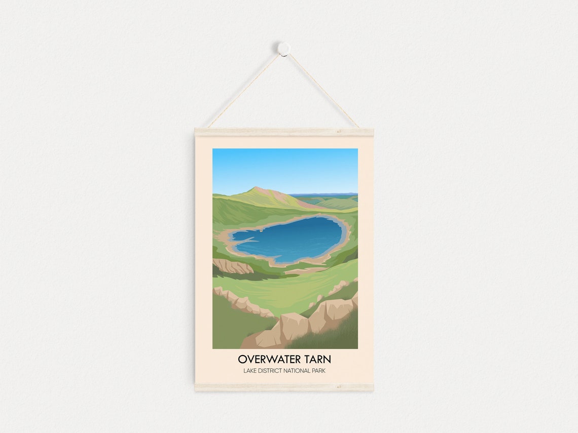 Overwater Tarn Lake District National Park Fell View Travel Poster - Image 4