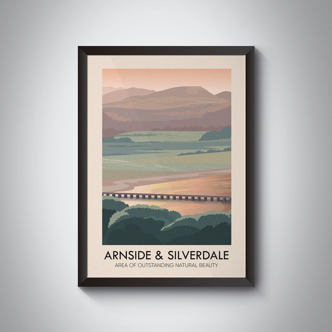 Arnside and Silverdale AONB Vintage Travel Poster