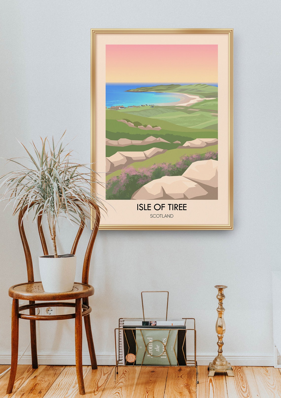 Isle Of Tiree Poster Western Scotland Uk Inner Hebrides Ardnamurchan Vintage Travel Print Traigh Bhi Balephuil Bay Scottish Island - Image 2