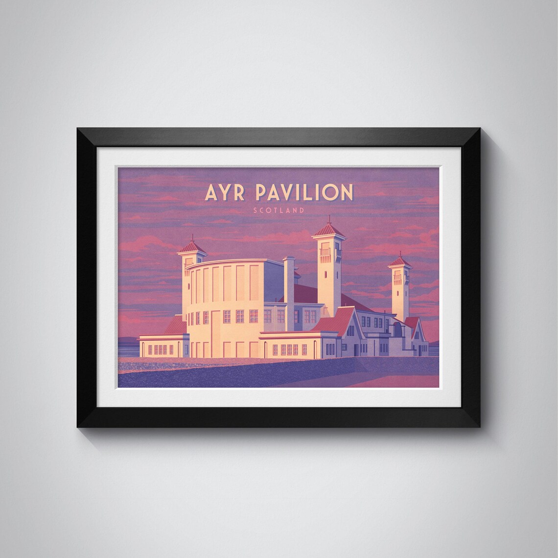 Ayr Pavilion Scotland Travel Poster, Nightclub Venue