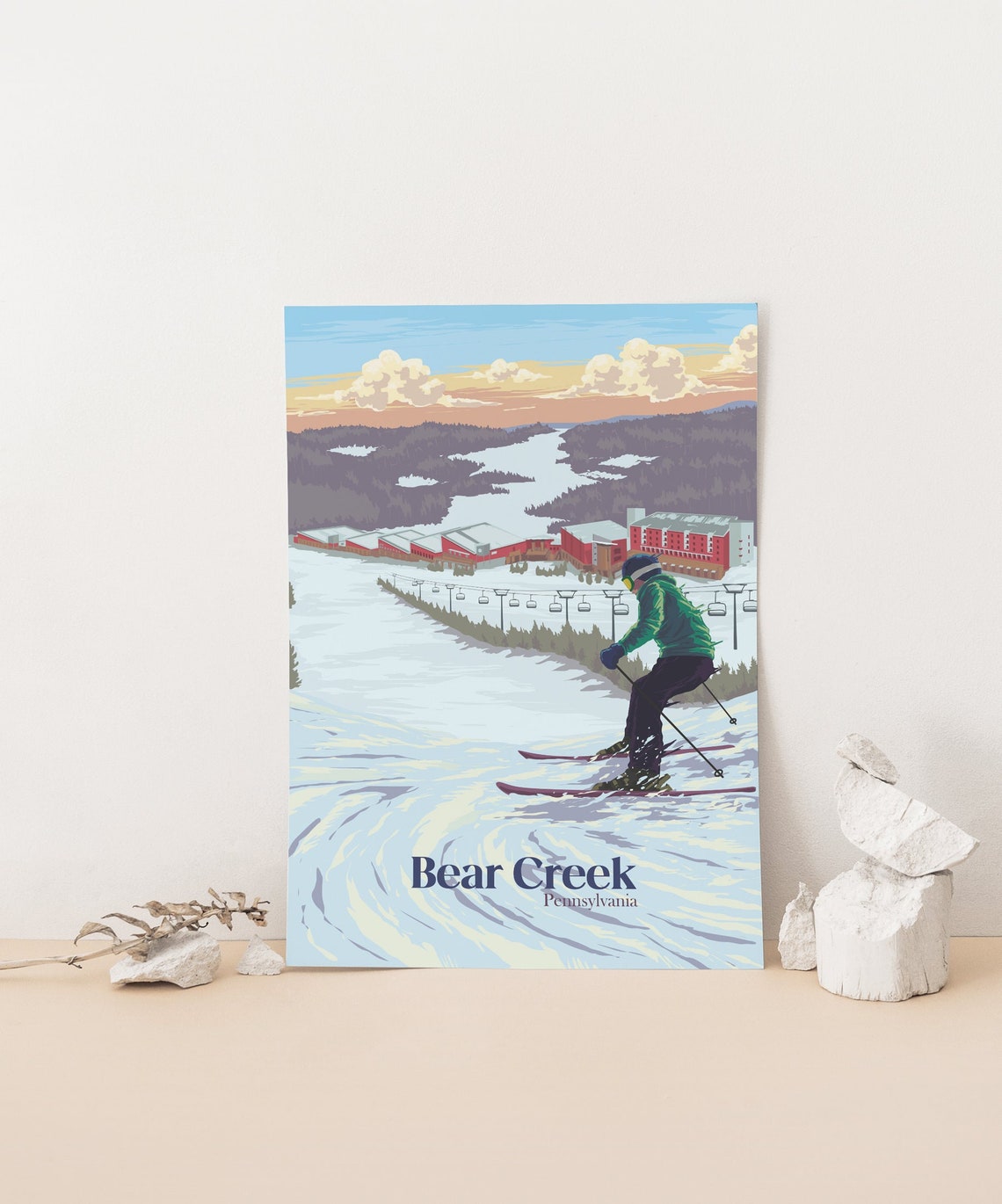 Bear Creek Pennsylvania Ski Resort Vintage Travel Poster Artwork - Image 4