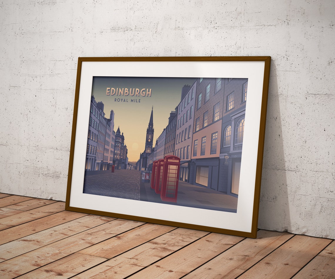 Edinburgh Royal Mile Travel Poster Scotland Travel Print Edinburgh Fringe Festival Architecture City Skyline Scottish Wall Art Decor - Image 3