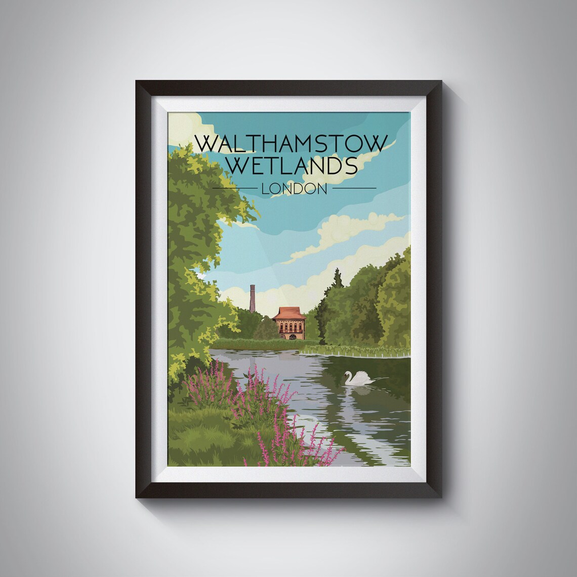 Walthamstow Wetlands London Park Travel Poster