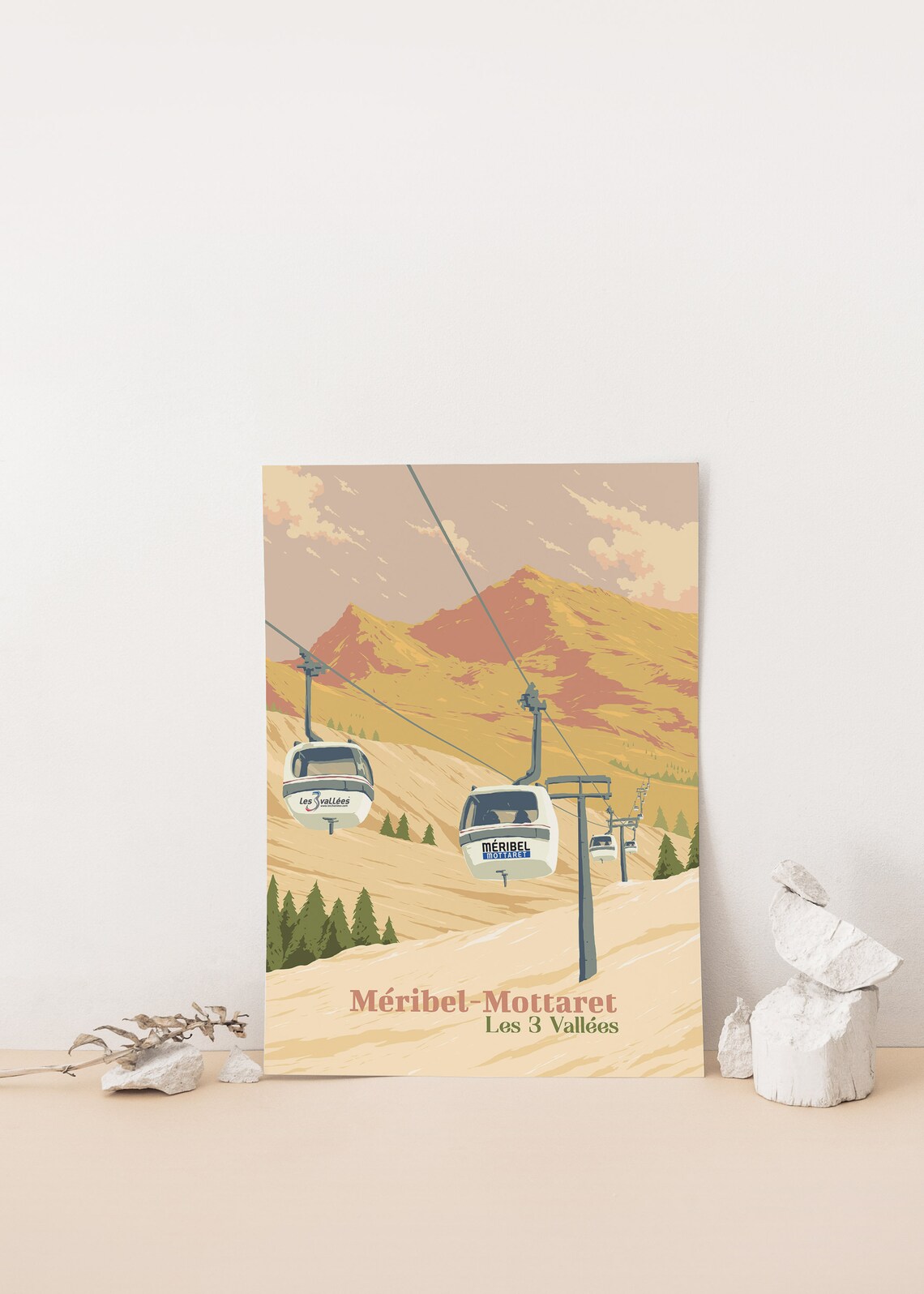 Méribel Mottaret Vintage French Alps Travel Poster - Image 4