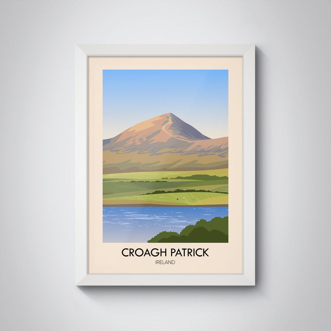 Croagh Patrick Ireland Mountain Hiking Summit Minimalist Travel Poster - Image 3
