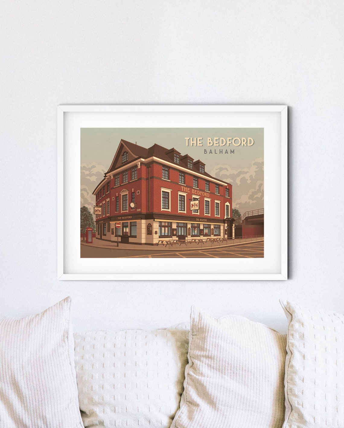 The Bedford Balham South London Pub Venue Retro Travel Art Poster - Image 4