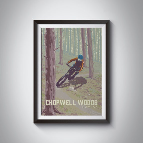 Chopwell Woods Gateshead Forest Mountain Bike Poster England Trail Ride