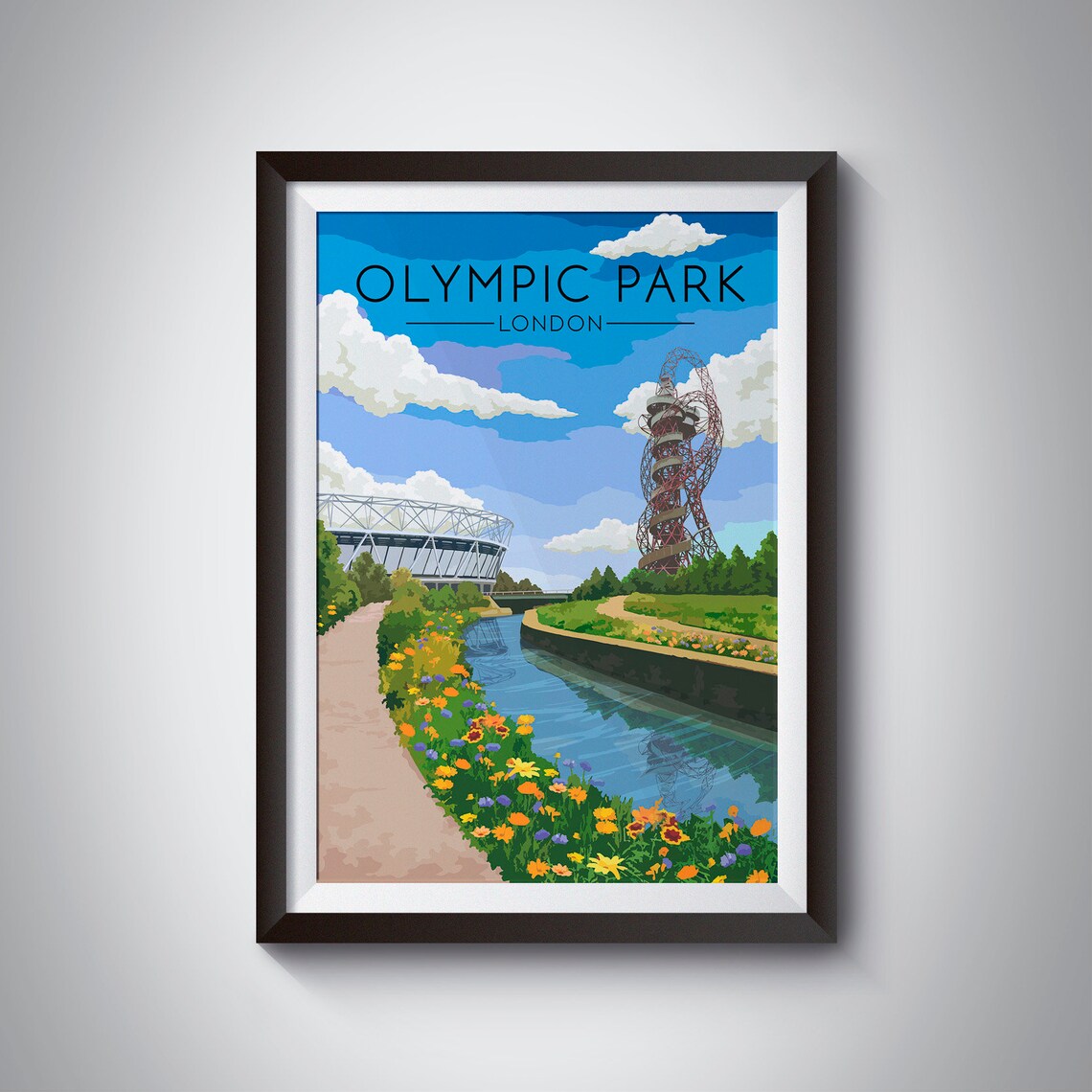 Olympic Park London Travel Poster, Stratford London